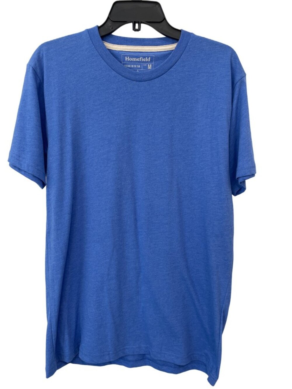 Homefield T Shirt Medium Crewneck Short Sleeve Blue Cotton Blend Plain Basic Tee